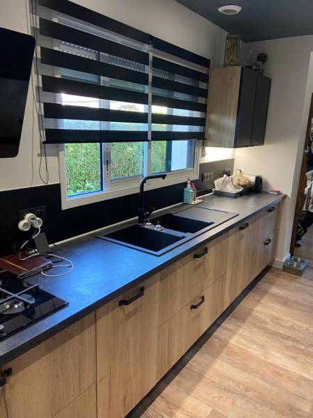 Rénovation complète d'une cuisine avec îlot central proche de Rouen