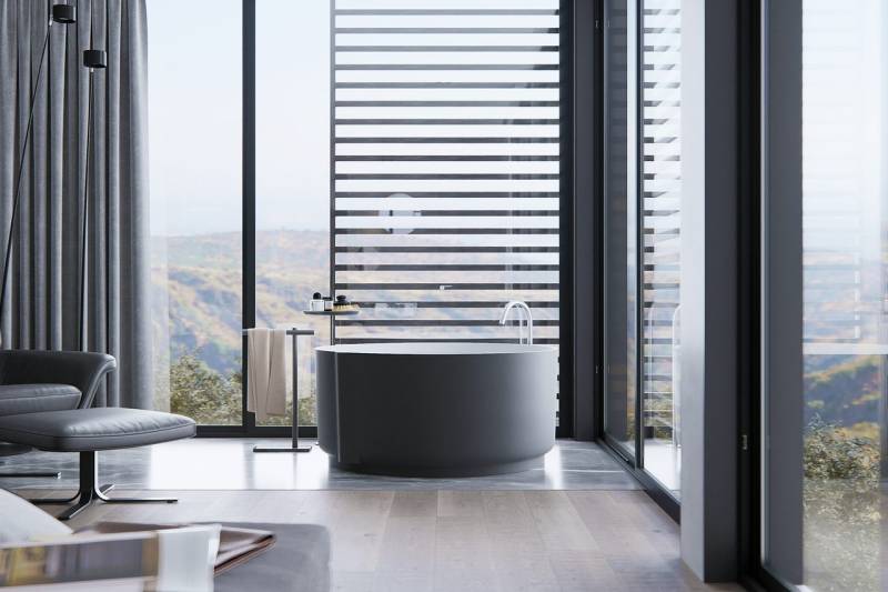 Rénovation de salle de bain design avec baignoire Barentin