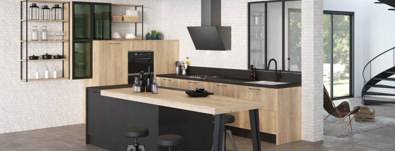 Cuisine équipée avec verrière Barentin
