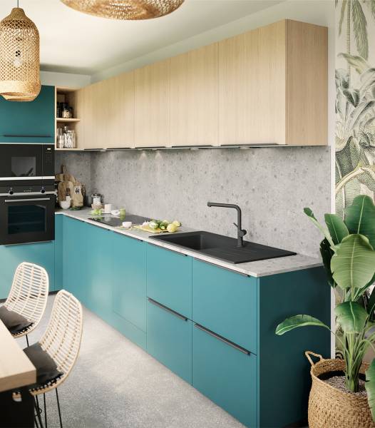 Four et micro-ondes encastrables dans la cuisine sur mesure Barentin